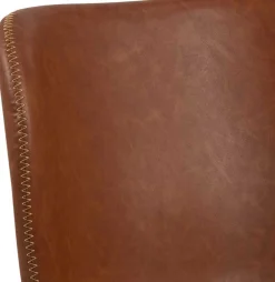 Kunstlederstuhl Tilda mit schrägen Beinen - cognac/schwarz