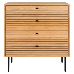 Kyoto Eiche Kommode mit schwarzen Metallfüßen - 80x40x85 cm