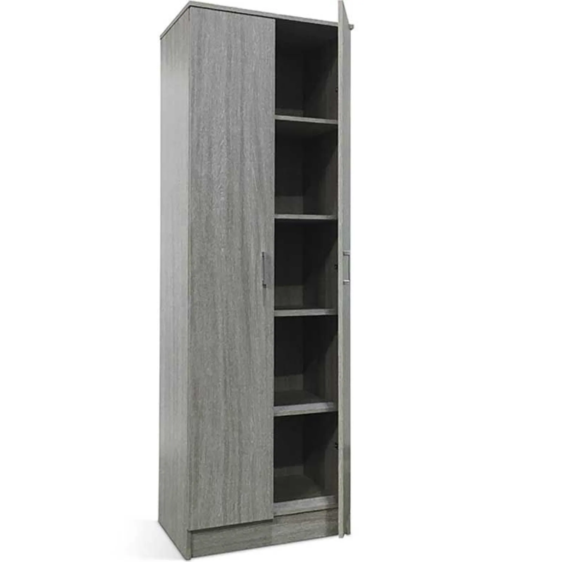 Lagerschrank Ray 60cm mit 2 Türen und 4 Einlegeböden - Eiche grau
