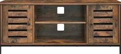 Lance TV-Schrank 110cm 2 Türen 2 Fächer - rustikal braun/schwarz