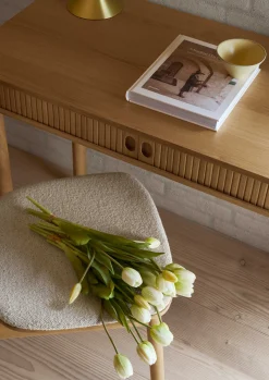 Langley Schreibtisch - 100x50x75 cm - mit Ablagefläche - Eichenfurnier