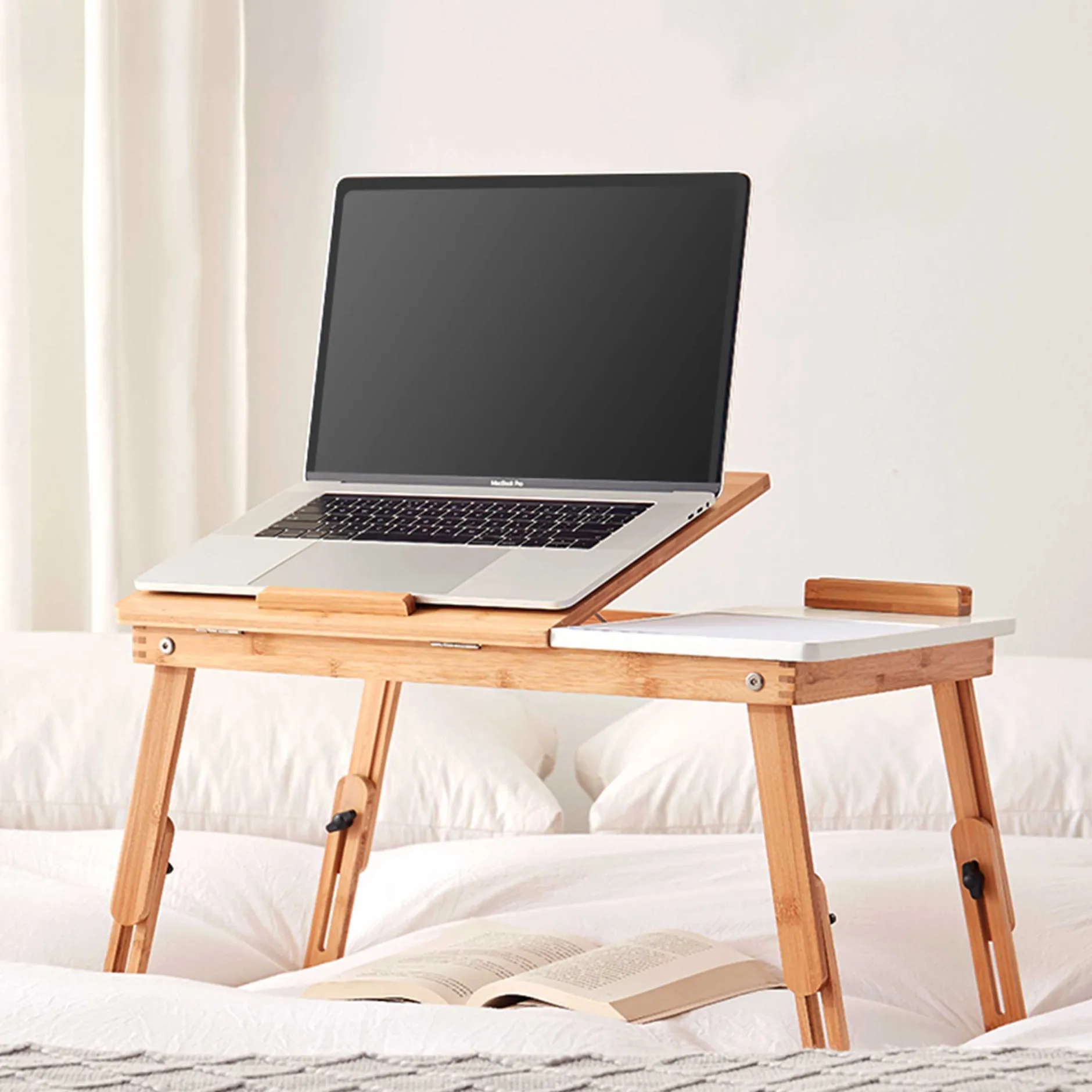 Laptop-Tisch - 54x35x27cm - Bambusholz