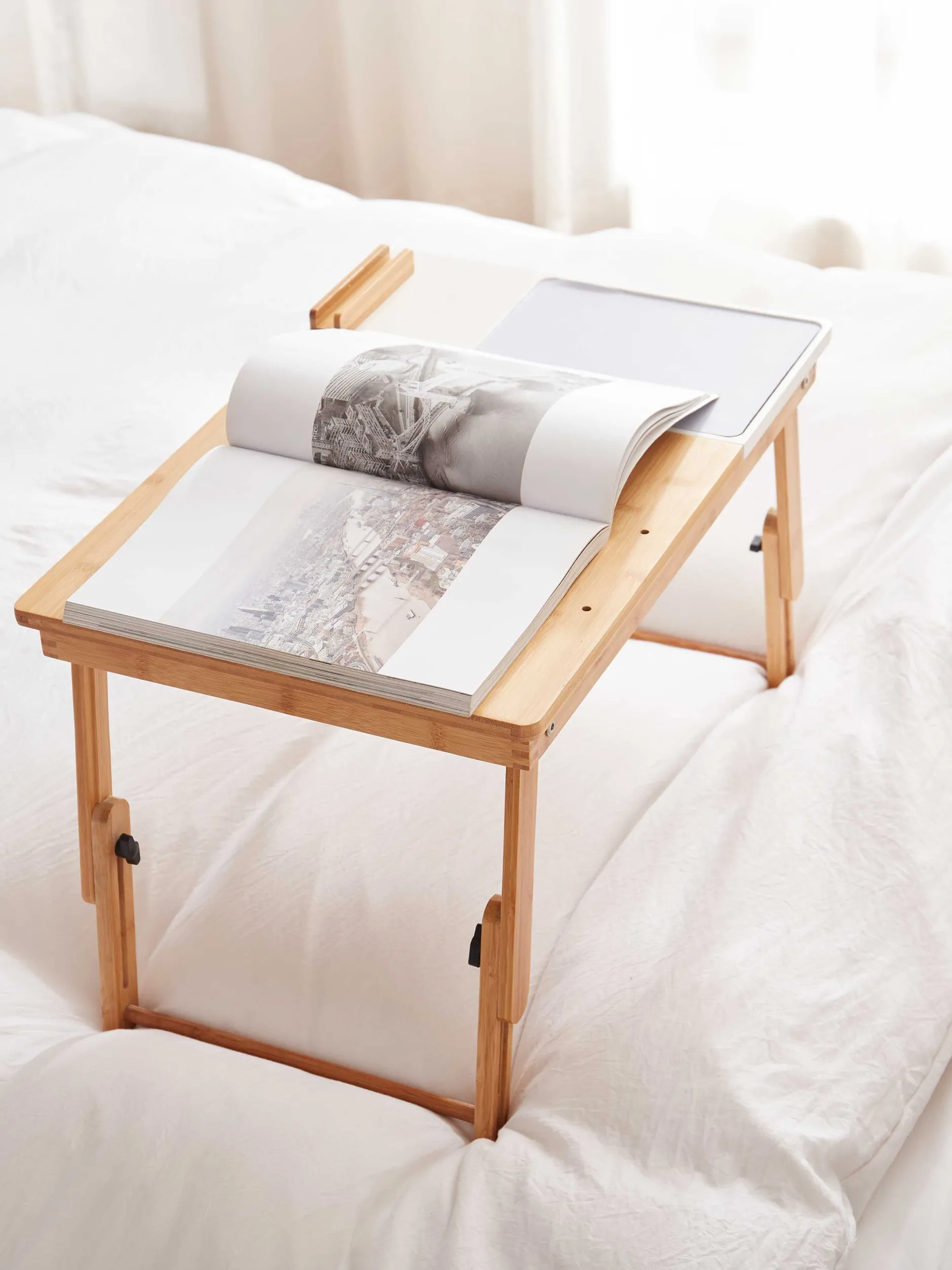 Laptop-Tisch - 54x35x27cm - Bambusholz