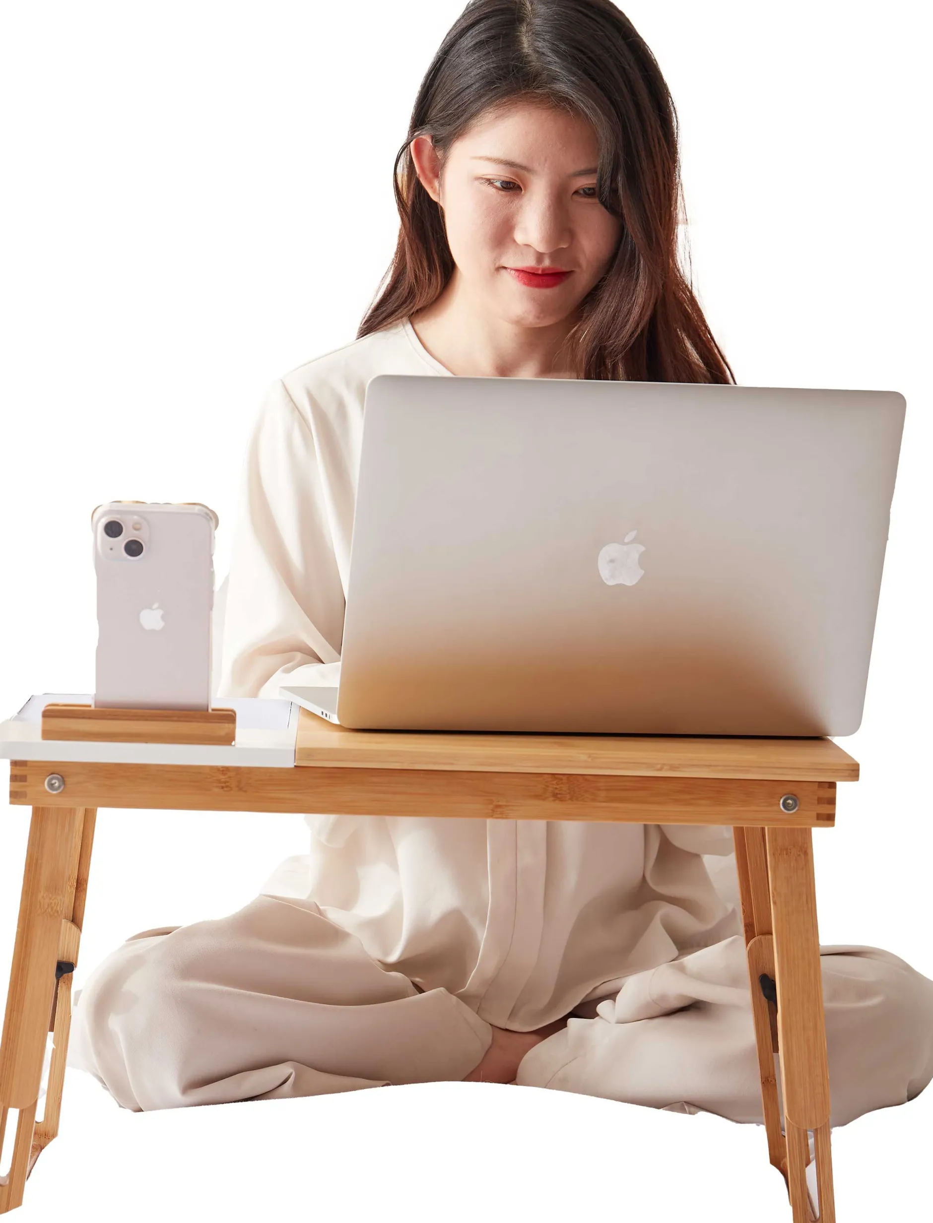 Laptop-Tisch - 54x35x27cm - Bambusholz