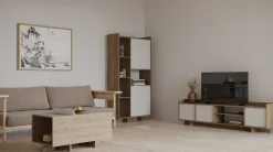 Leda Couchtisch - 48x91x50cm - mit Ablage - Eiche Dekor