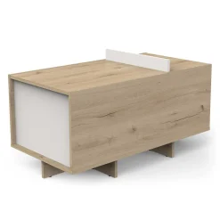 Leda Couchtisch - 48x91x50cm - mit Ablage - Eiche Dekor