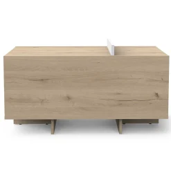 Leda Couchtisch - 48x91x50cm - mit Ablage - Eiche Dekor