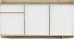 Leda Sideboard - 157x36x82cm - 3 Türen und 1 Schublade - weiß/Eiche Dekor