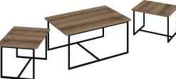 Levada Satztisch (3-teilig) | 100 % MELAMIN | Walnuss