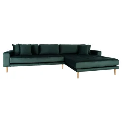 Lido Ecksofa rechts - 290x170x76cm - dunkelgrüner Samt