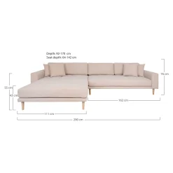 Lido Lounge Sofa - Linke Seite in Sand