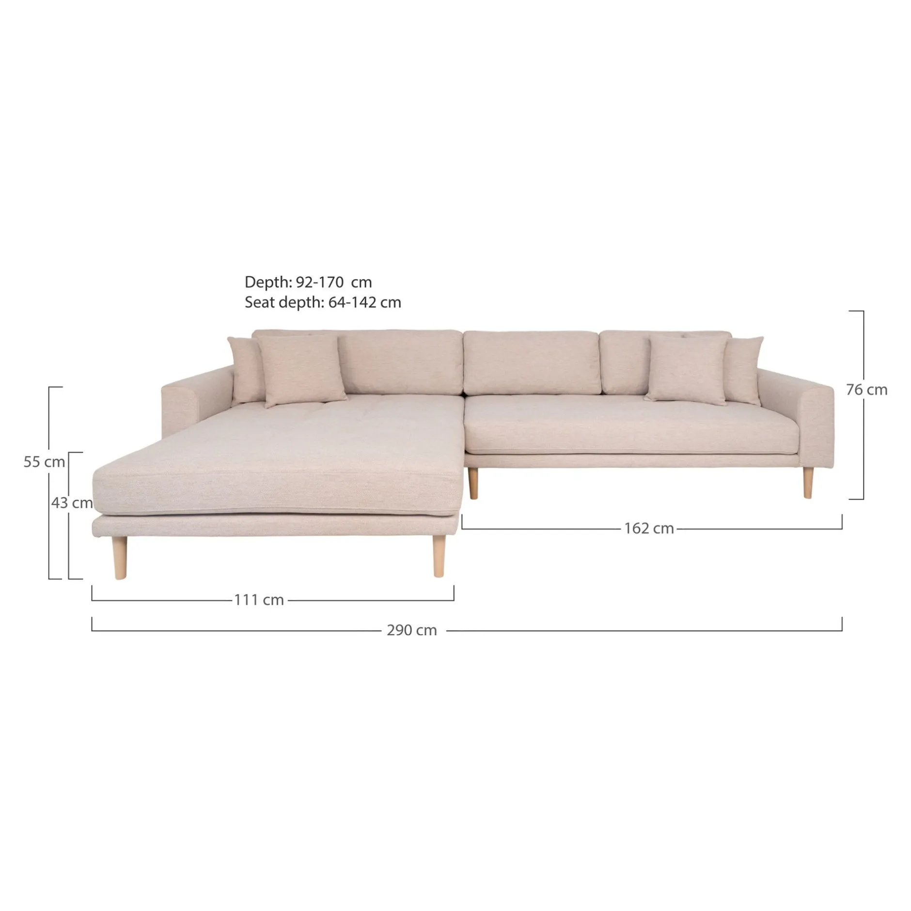 Lido Lounge Sofa - Linke Seite in Sand