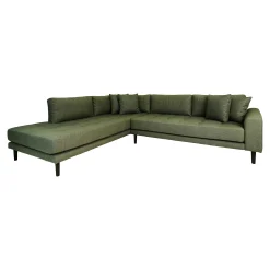 Lido Olivgrünes Ecksofa - linksseitig