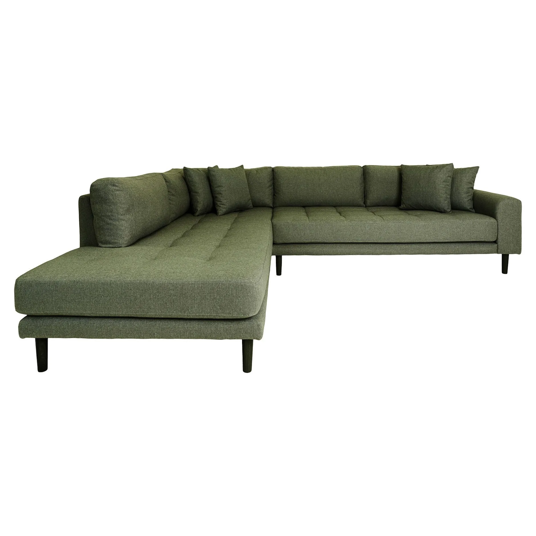 Lido Olivgrünes Ecksofa - linksseitig