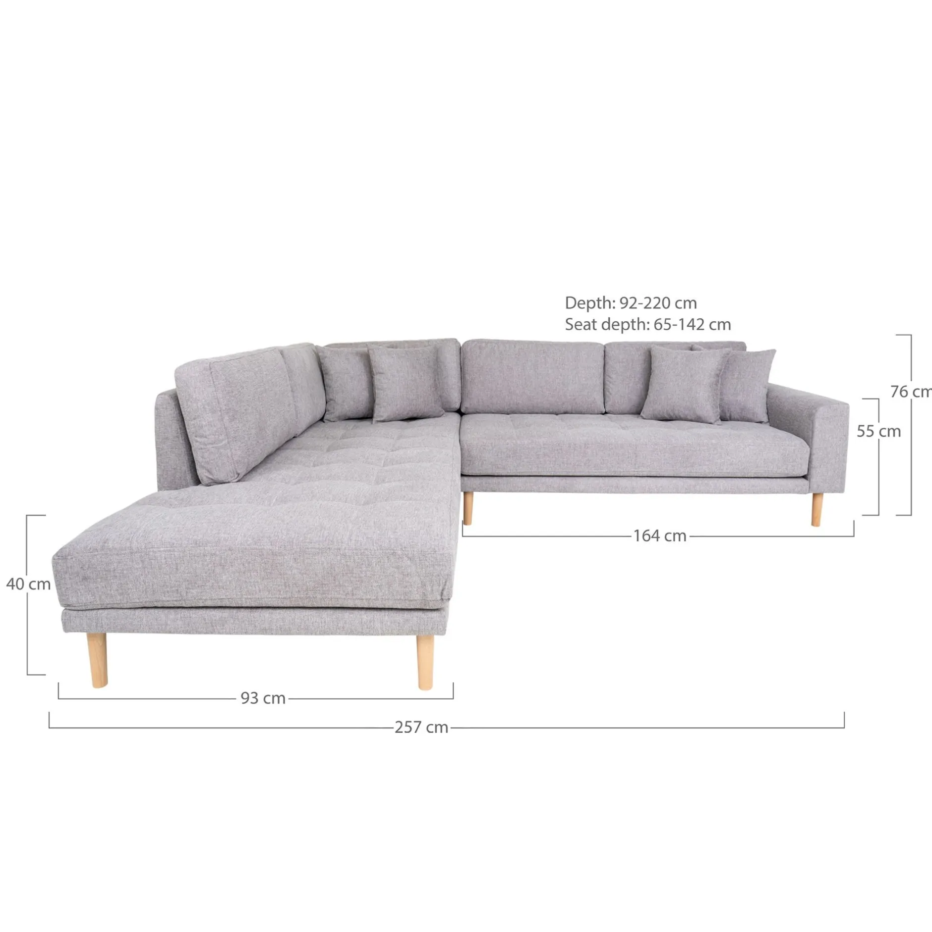 Lido Open End Ecksofa - Hellgrau