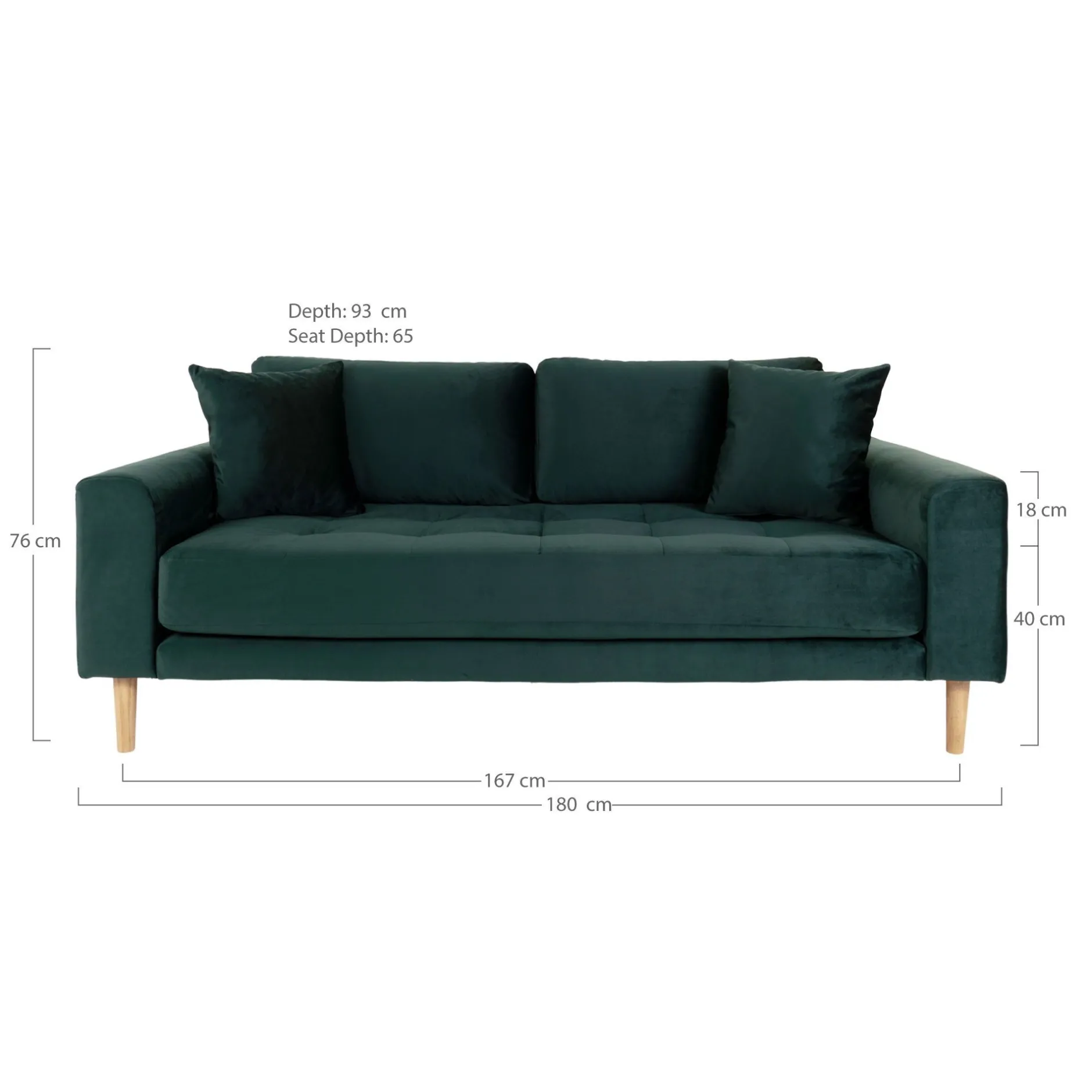 Lido 2.5 Sitzer Sofa in dunkelgrünem Samt