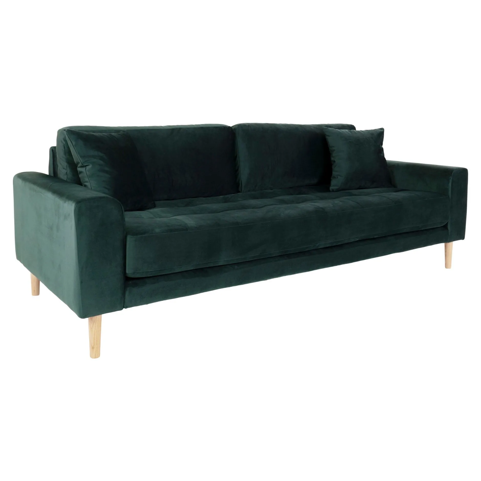 Lido 3-Sitzer Sofa - 210x93x76cm - dunkelgrüner Velours