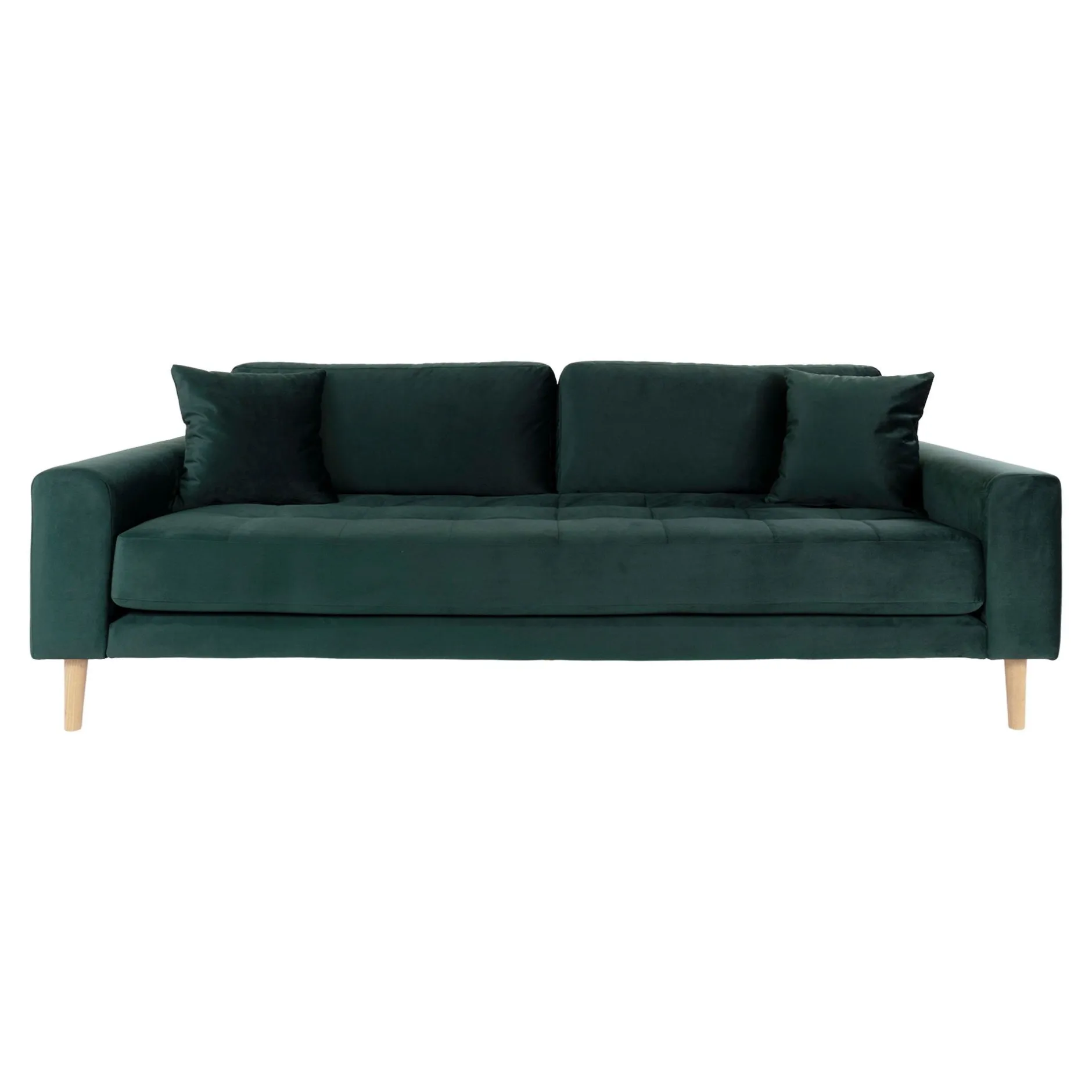 Lido 3-Sitzer Sofa - 210x93x76cm - dunkelgrüner Velours