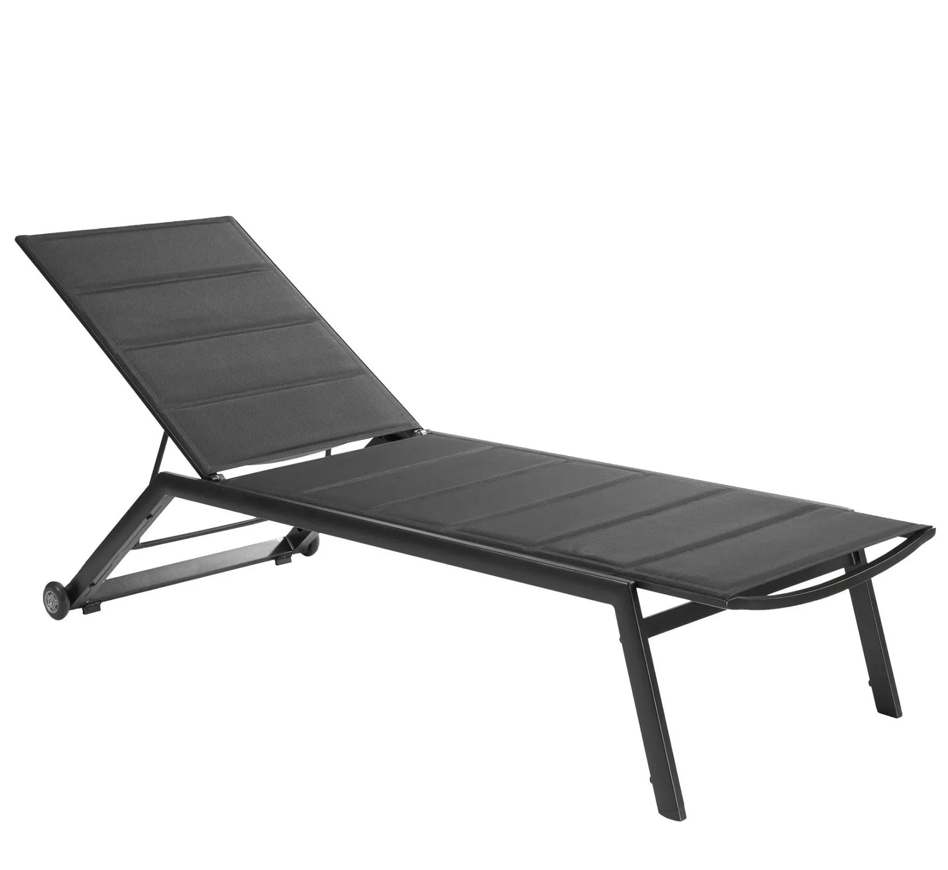 Liegestuhl Maia Mallorca Sunlounger - Aluminium, Textil - 70x190cm - Schwarz