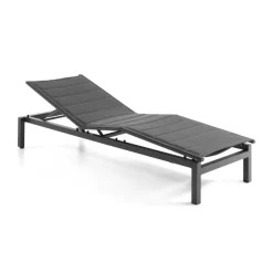 Liege Tremezzo Aluminium Anthrazit Textilene Dunkelgrau - Verstellbar - Mobil