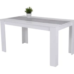 Lillie Esstisch 140x80 cm-weiß/Beton