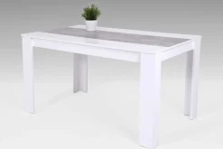 Lillie Esstisch 140x80 cm-weiß/Beton