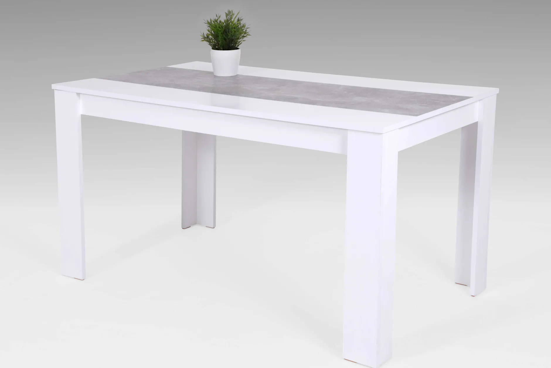 Lillie Esstisch 140x80 cm-weiß/Beton
