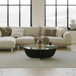 Lily Couchtisch | GEHÄRTETES GLAS | Schwarz