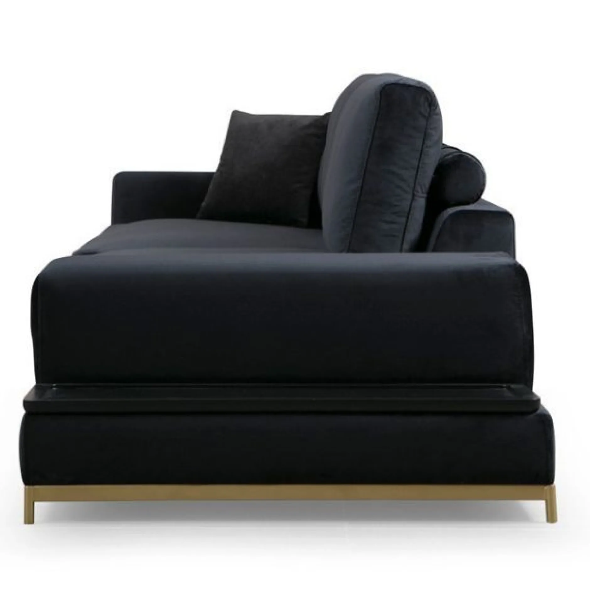 Line 4-Sitzer-Sofa | BUCHENHOLZ / SPANPLATTE | Schwarz, Gold