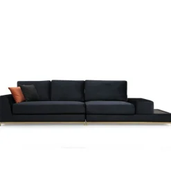 Line 4-Sitzer-Sofa | BUCHENHOLZ / SPANPLATTE | Schwarz, Gold