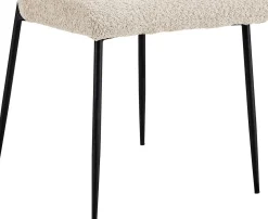 Lisa Bouclé beige Stuhl - Metallbeine, H 85 x B-L 50 x T-P 62 cm