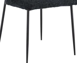 Lisa Bouclé Dunkelgrauer Stuhl - Metallbeine, H 85 x B-L 50 x T-P 62 cm