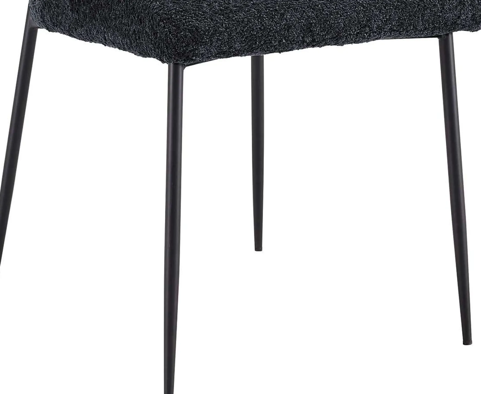 Lisa Bouclé Dunkelgrauer Stuhl - Metallbeine, H 85 x B-L 50 x T-P 62 cm