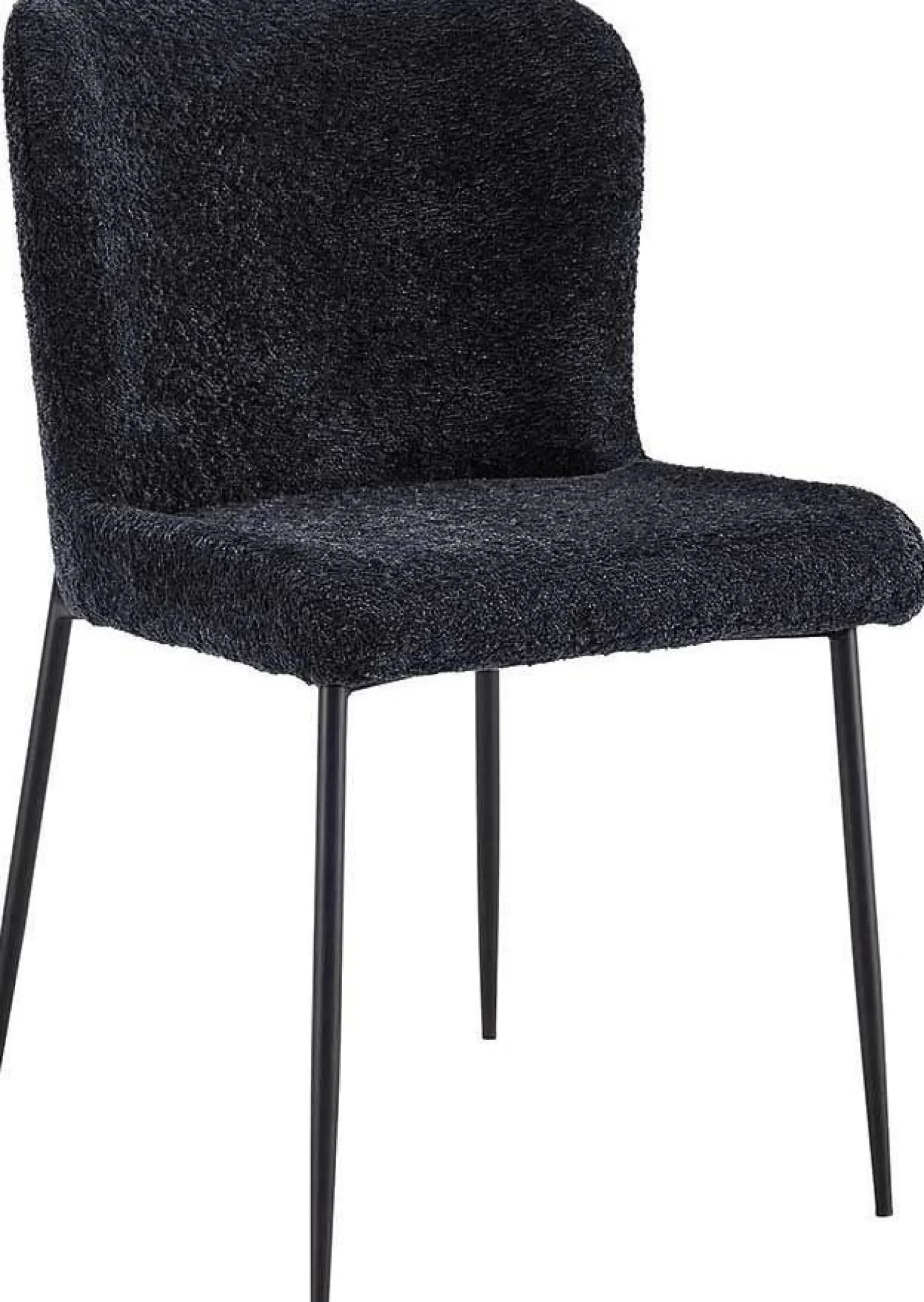 Lisa Bouclé Dunkelgrauer Stuhl - Metallbeine, H 85 x B-L 50 x T-P 62 cm