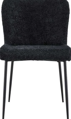 Lisa Bouclé Dunkelgrauer Stuhl - Metallbeine, H 85 x B-L 50 x T-P 62 cm