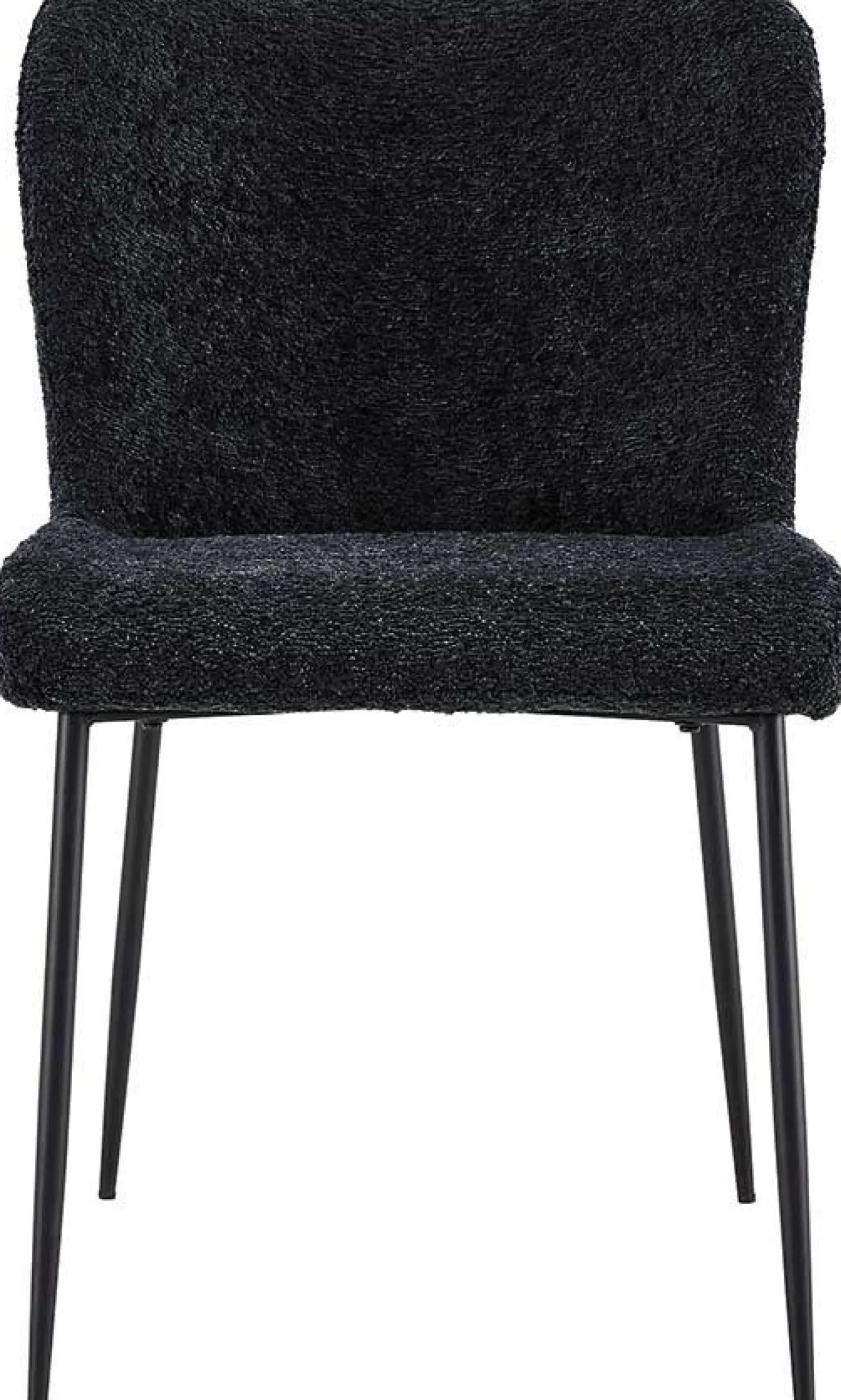 Lisa Bouclé Dunkelgrauer Stuhl - Metallbeine, H 85 x B-L 50 x T-P 62 cm