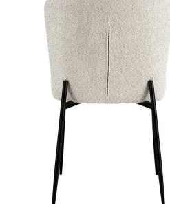 Lisa Bouclé Ecru Stuhl - Metallbeine, H 85 x B-L 50 x T-P 62 cm
