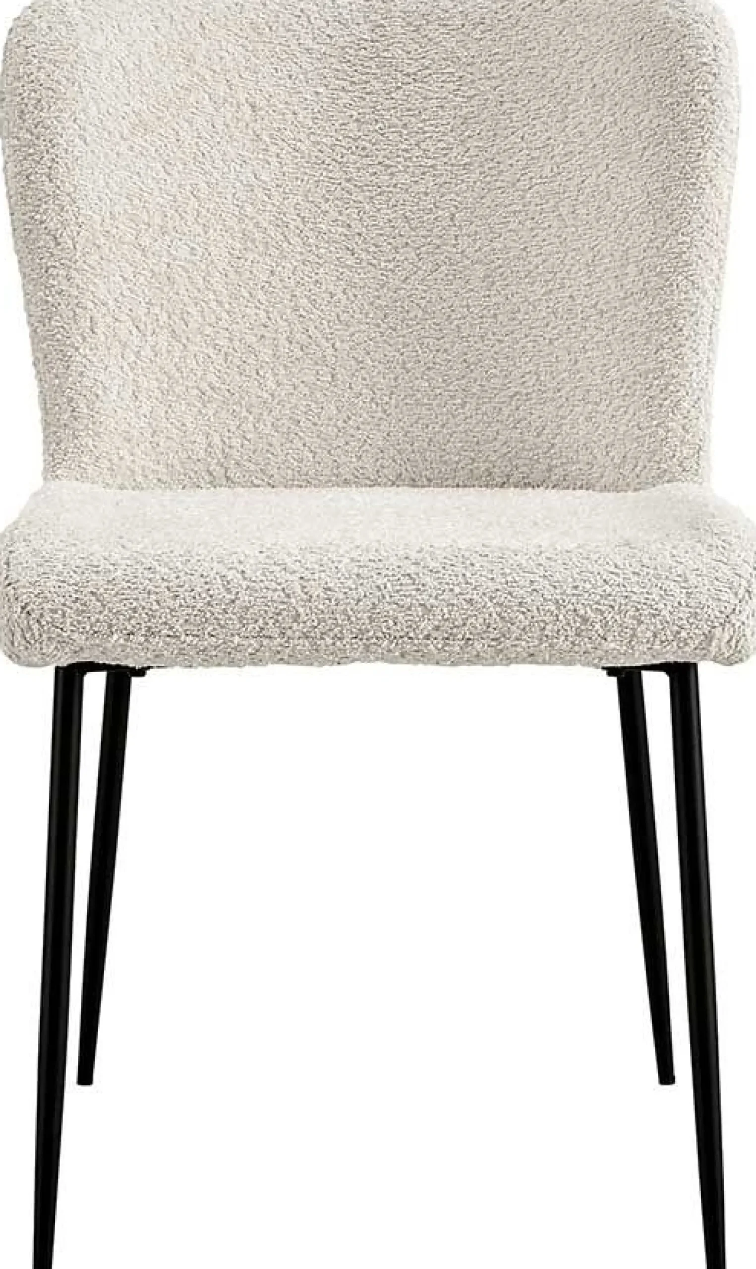 Lisa Bouclé Ecru Stuhl - Metallbeine, H 85 x B-L 50 x T-P 62 cm