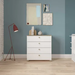 Liva-Kronberg Kommode Eiche/Mattweiß