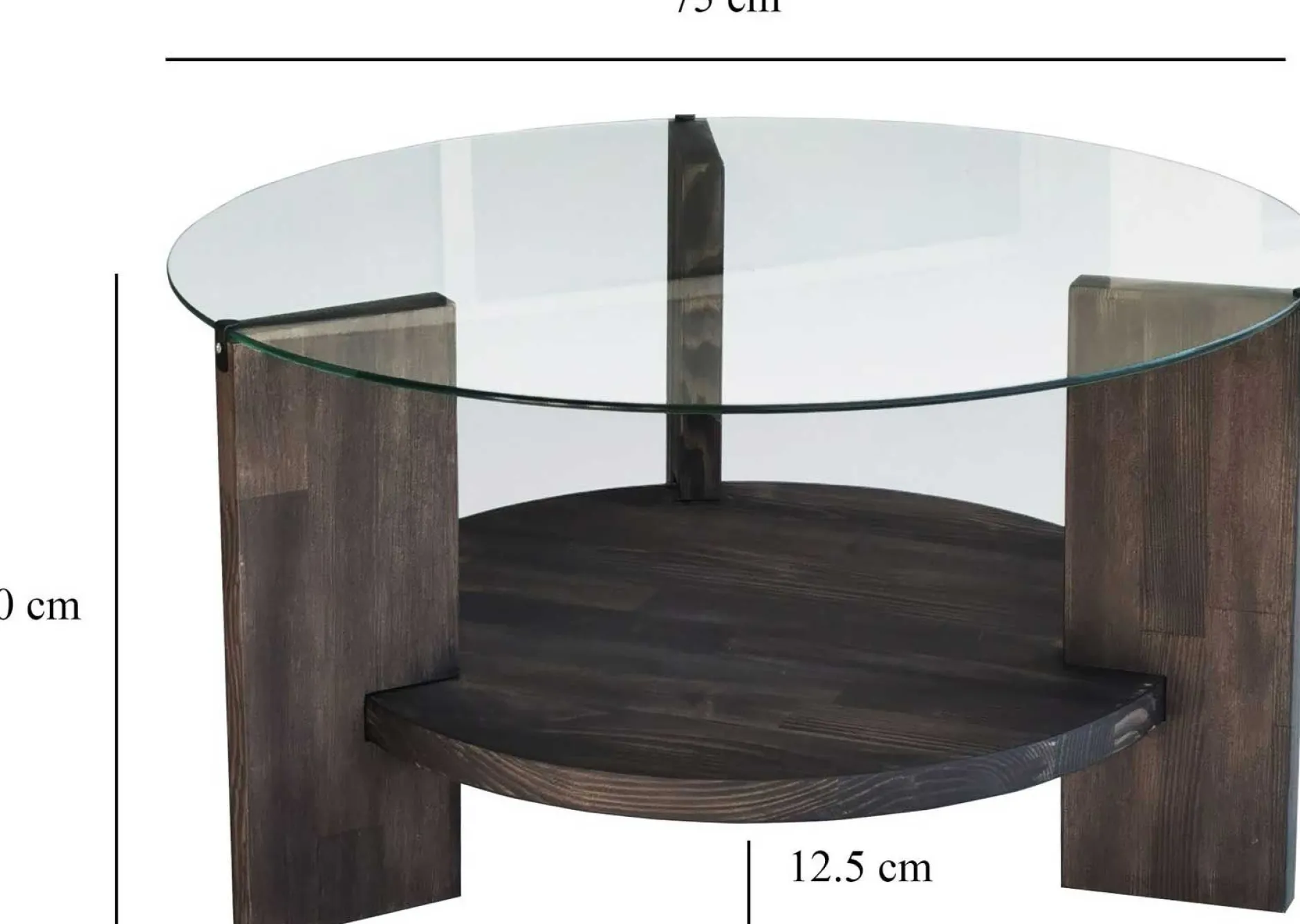 Locelso Couchtisch | 100% gehärtetes Glas | Gestell aus Kiefernholz | Anthrazit