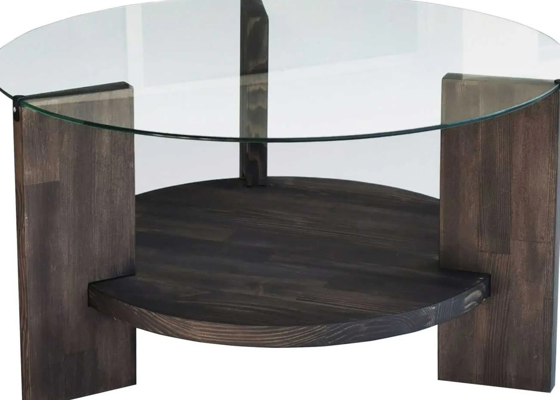 Locelso Couchtisch | 100% gehärtetes Glas | Gestell aus Kiefernholz | Anthrazit