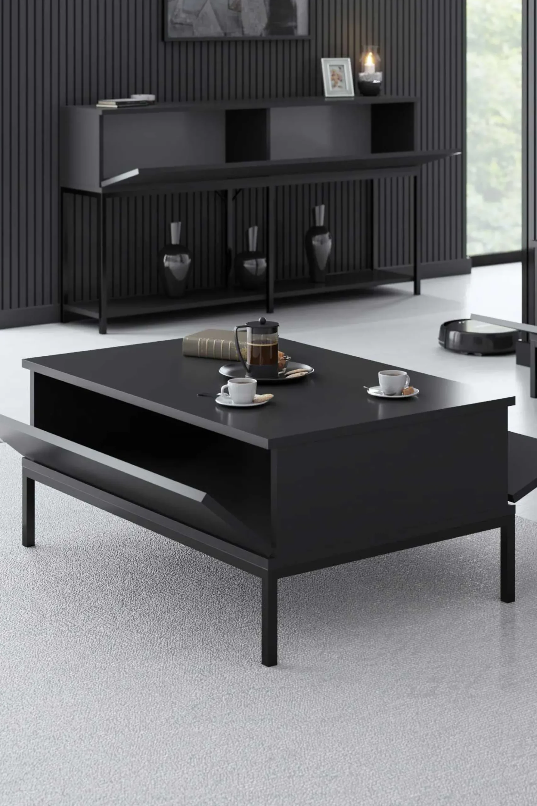 Lord Couchtisch | 100 % MELAMIN | Anthrazit, Schwarz