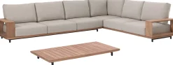 Lounge-Set Cabo Verde Gescova - Teakholz und Olefin - 260x80x65 cm - Ecru