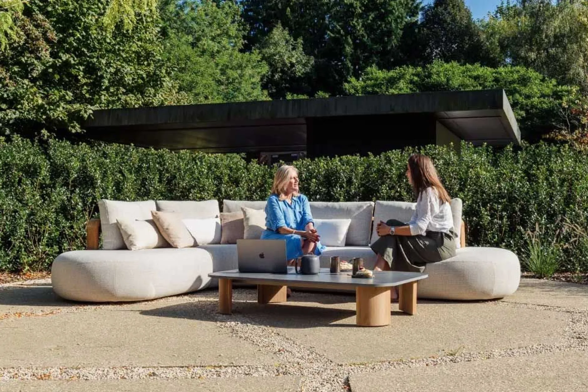 Loungeset Garten Mila Gescova - Hellgrau - Textilene