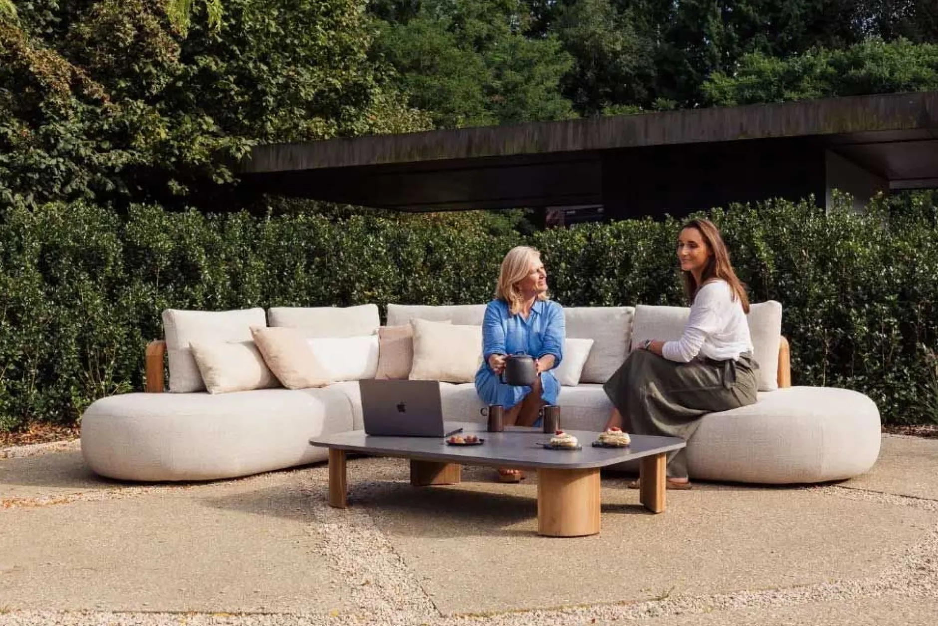 Loungeset Garten Mila Gescova - Hellgrau - Textilene