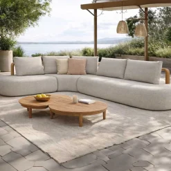 Loungeset Garten Mila Gescova - Hellgrau - Textilene
