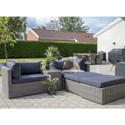Loungeset Rossi - Polyrattan - grau