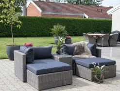 Loungeset Rossi - Polyrattan - grau