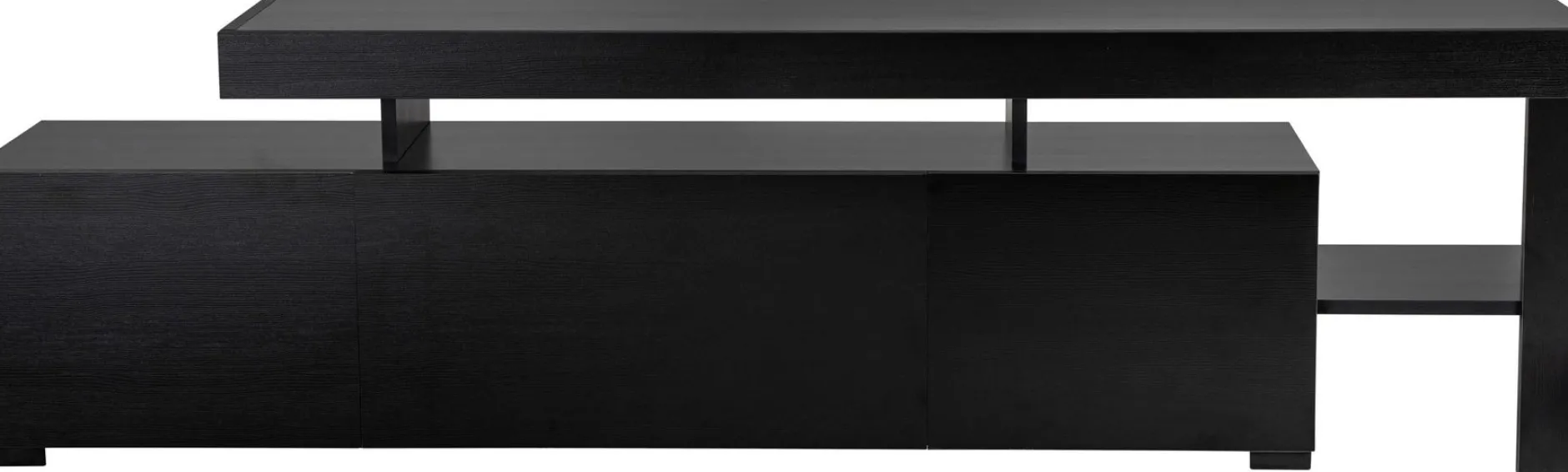 Lowboard Beliz - 100% MELAMINE - Holzschwarz - 192 x 53 x 37 cm