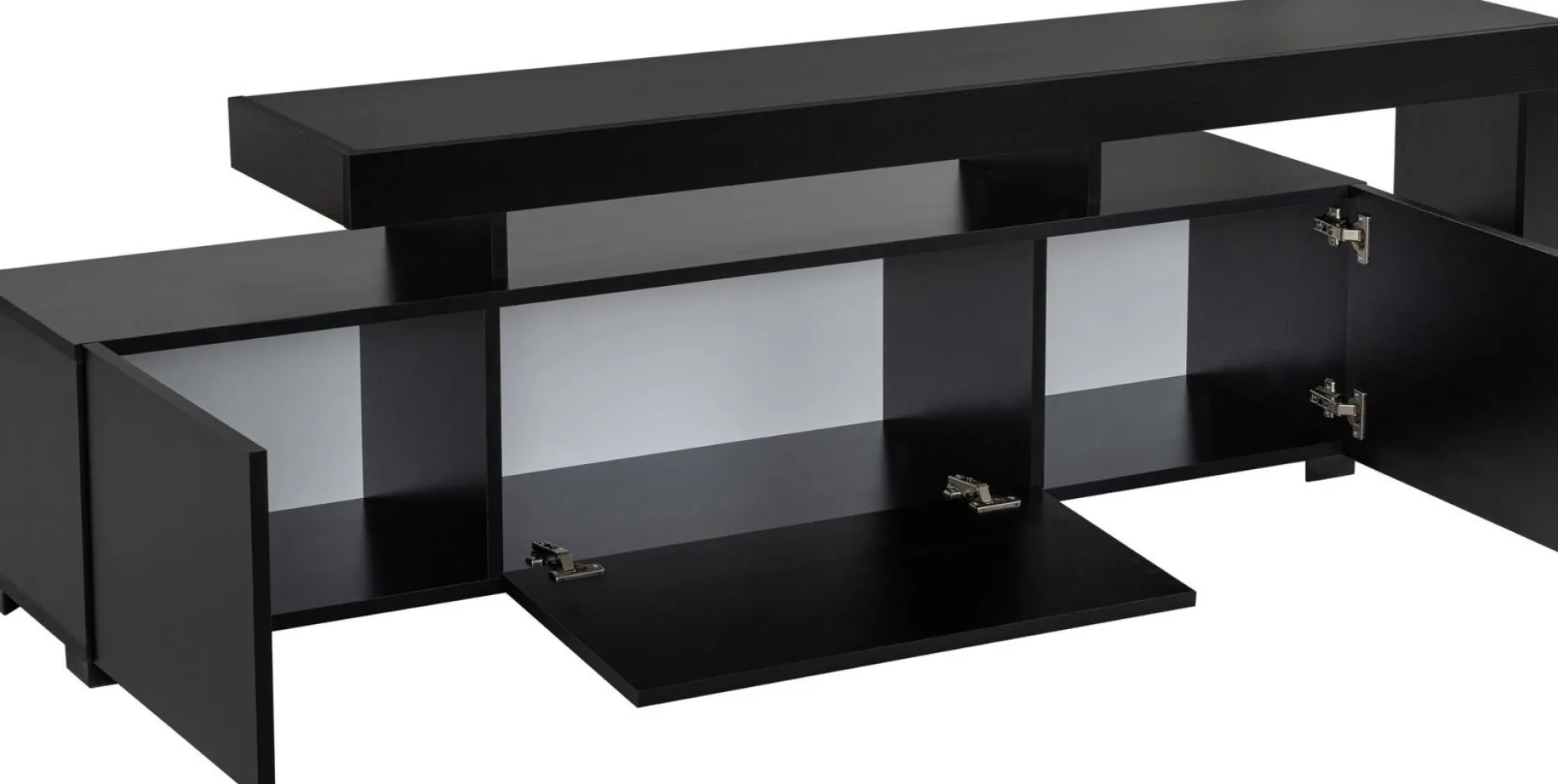 Lowboard Beliz - 100% MELAMINE - Holzschwarz - 192 x 53 x 37 cm